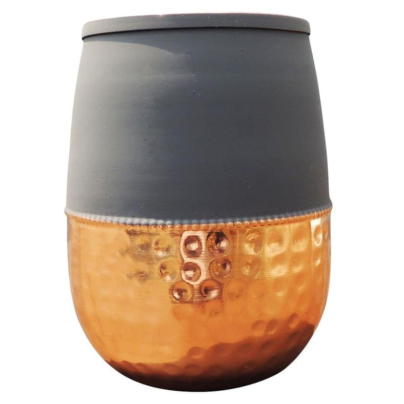 Copper Damru Glass Grey | Modern Tableware, Height : 3.5 Inch (BCMAS183 C) view 3