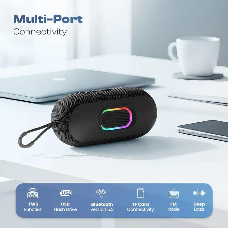 LAPCARE Ozzie 10W Bluetooth Speaker with RGB Light & TWS Stereo Sound- Blue (LBS-102) view 5