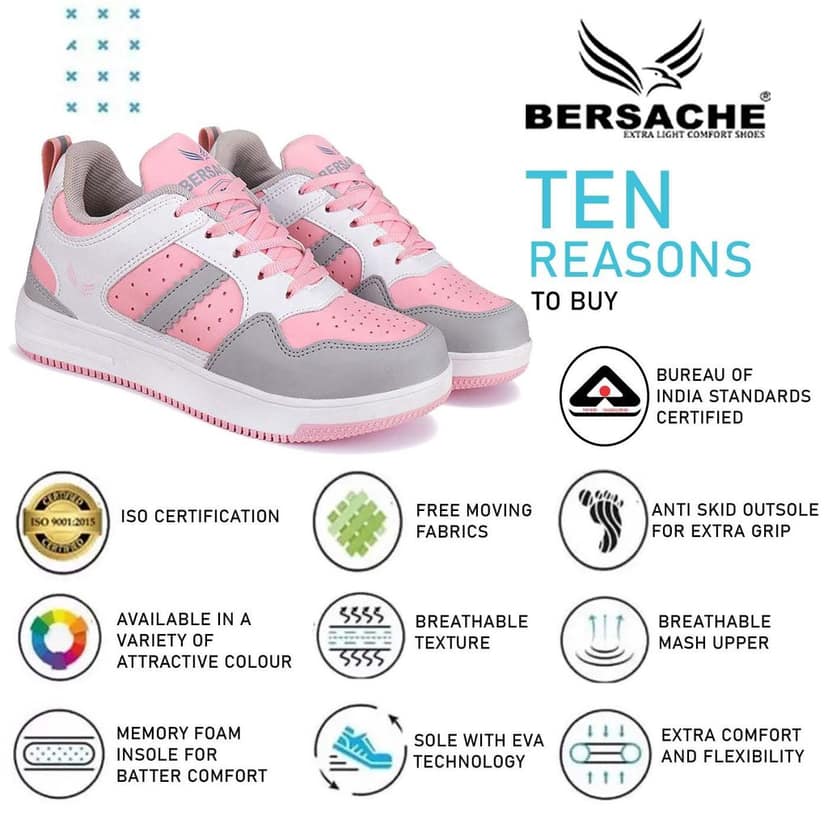 Bersache Sneaker, Loafers ,Casual With Extra Comfort Sneakers For Women's view 5