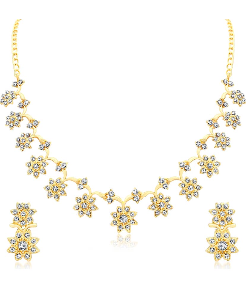 Sukkhi Alloy Golden Traditional Necklaces Set Collar view 2