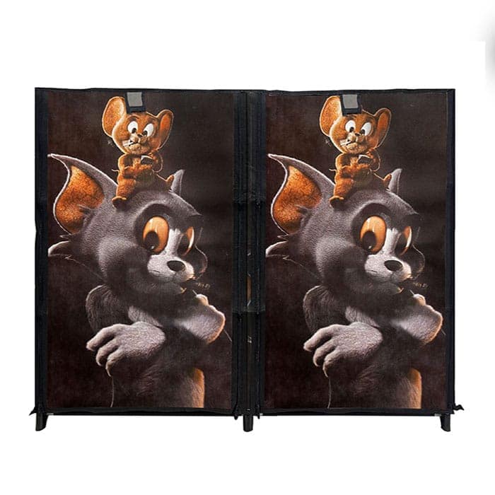 Philoshop 8 Layer Tom & Jerry Cartoon Print Shoe Rack with Dustproof Fabric Cover – Fun & Spacious Kids Shoe Organizer