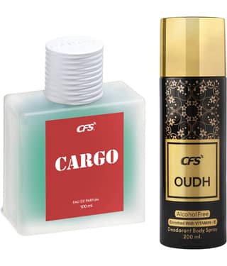 CFS Cargo Blue EDP Long Lasting Perfume & Oudh Black Deodorant Body Spray