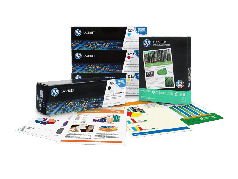 HP 125A Original LaserJet Toner Cartridge Set CYMK CB540A, CB541A, CB542A, CB543A) for HP Color LaserJet CP1215, CP1515n, CP1518ni, CM1312 MFP Printers view 5