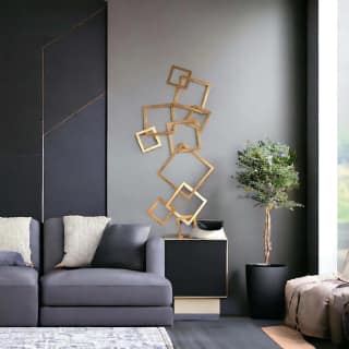 Writings on the Wall Square Blocks Wall Hanging (L=127,B=66,H=10.16), Material is Iron