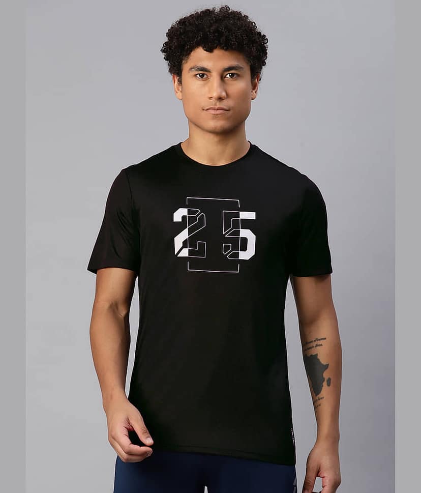 Alcis Black Polyester Slim Fit Men's Sports T-Shirt ( Pack of 1 )