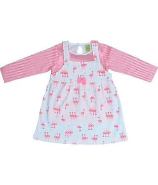 Clothe Funn Pack of 1 Baby Girls Cotton Dress ( White & Pink )