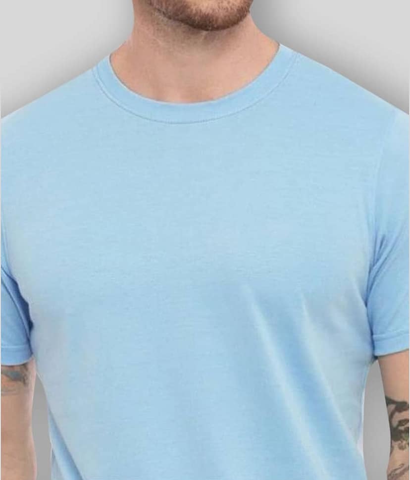 SKYRISE Pack of 1 Cotton Slim Fit Men's T-Shirt ( Turquoise ) view 2