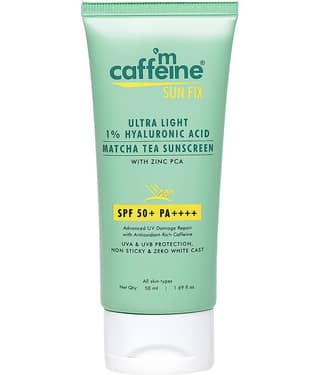 mCaffeine Matcha Tea Sunscreen SPF 50+ & PA++++ 50ml (Pack of 1)
