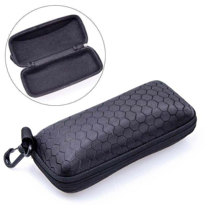 Eyenaks Portable Zipper Eyeglasses Case Sunglasses Hard Case Box Protector for Men Women Students (Black) view 3