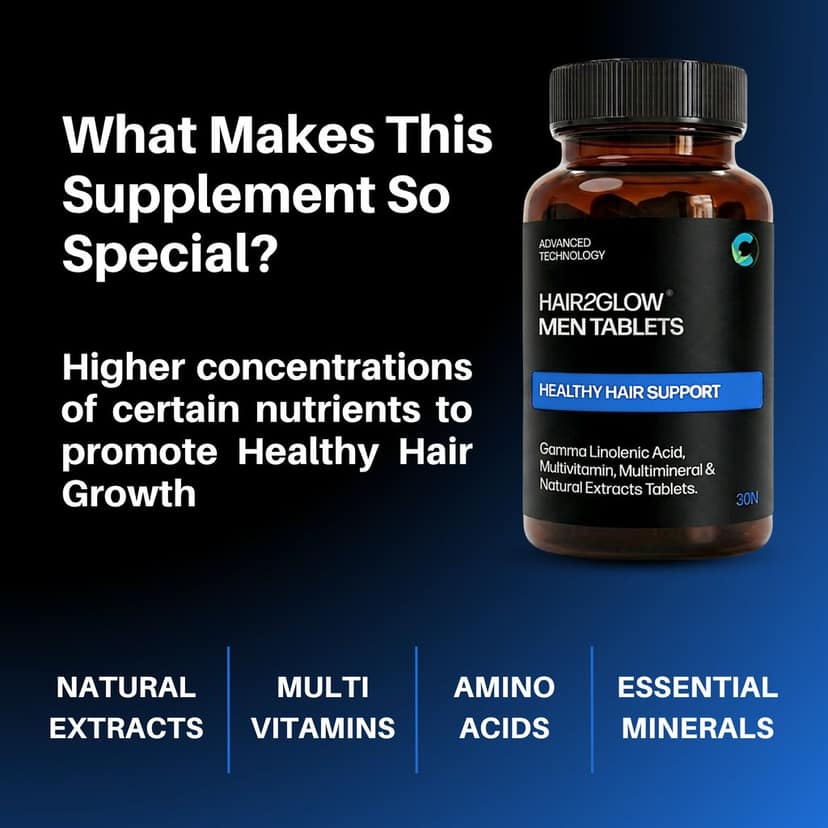 Hair2Glow Men Hair Tablets | For Hair Growth & Reduces Hair Fall for Men view 5