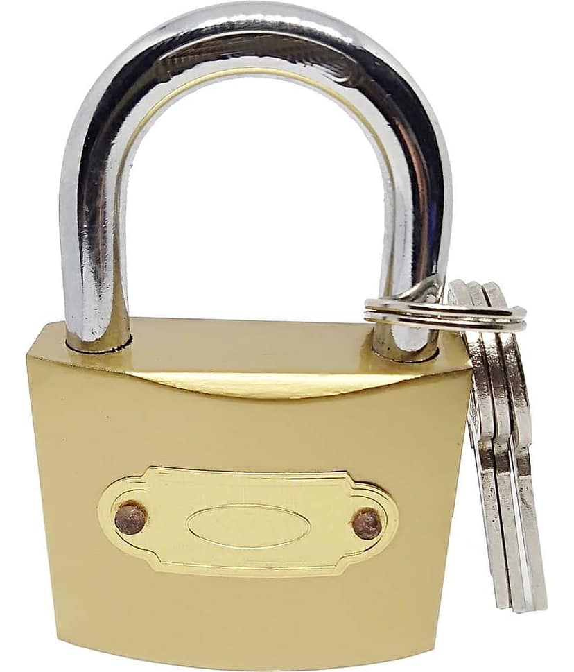Unikkus set of 5 locks, 4 locks size 50 MM for home room door kitchen and multi-purpose and 1 very small lock for bag and luggage, useful lock and keys, a good quality padlock. view 2