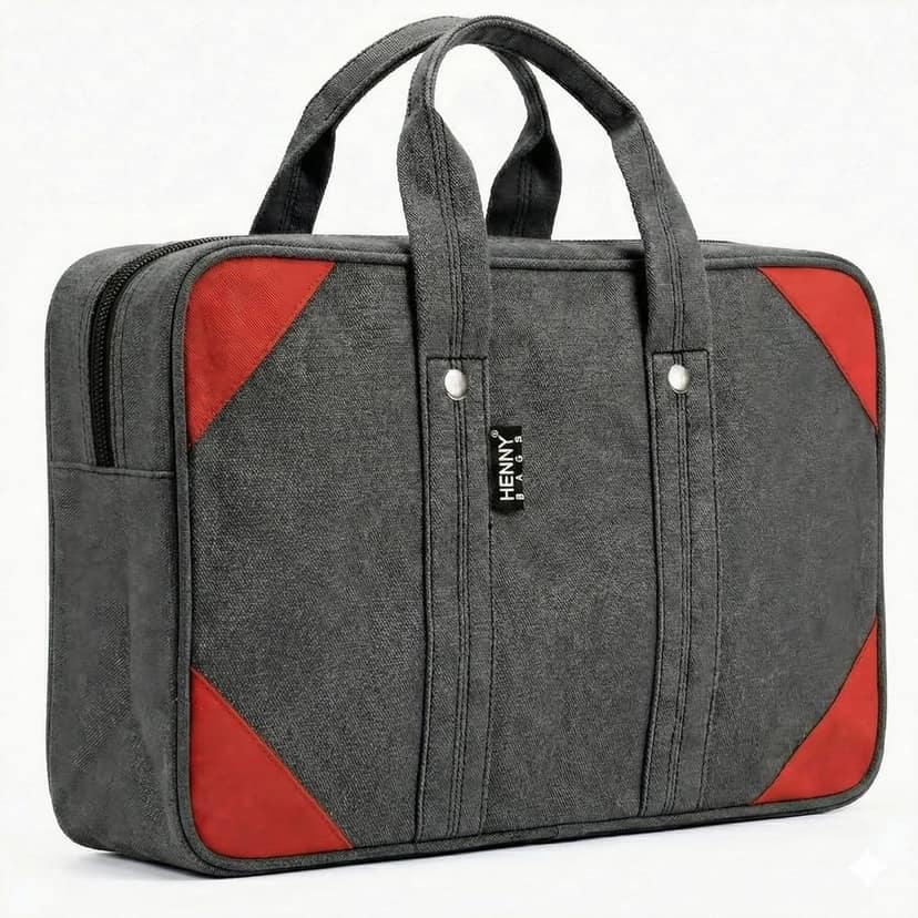 HENNY BAGS Canvas Tool Bag. Extra Heavy Duty Tool Bag for Electrician, Technician,Service Engineer,Mechanic, Plumber, Carpenter|ProMax Strong Canvas Tool Bag with 2 Inside Zipper Pockets (Grey Curve)