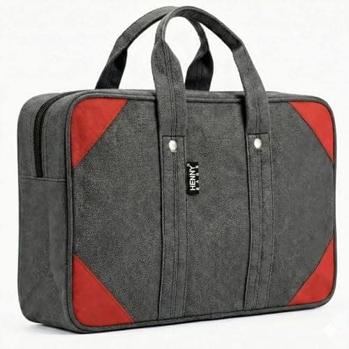 HENNY BAGS Canvas Tool Bag. Extra Heavy Duty Tool Bag for Electrician, Technician,Service Engineer,Mechanic, Plumber, Carpenter|ProMax Strong Canvas Tool Bag with 2 Inside Zipper Pockets (Grey Curve) view 2