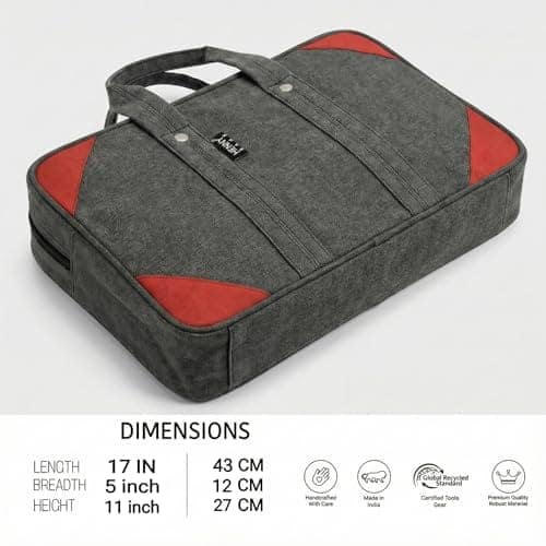 HENNY BAGS Canvas Tool Bag. Extra Heavy Duty Tool Bag for Electrician, Technician,Service Engineer,Mechanic, Plumber, Carpenter|ProMax Strong Canvas Tool Bag with 2 Inside Zipper Pockets (Grey Curve) view 3