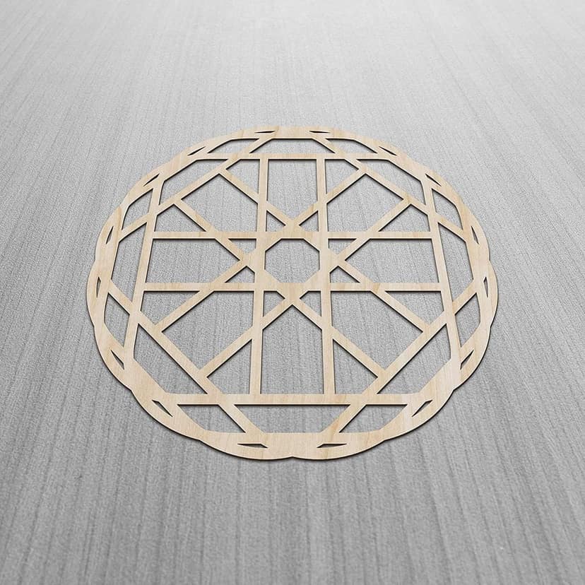 Haoser Mandala Wooden Wall Art, Whirl Look Lattice Abstarct Geometric, Birch Wood Plywood Rustic Wall Art Accent for Hallway Bedroom Living Room Cafes and Offices (Mandala Design-19_30CM) view 2