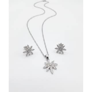 Pendant Set silver tone Leaf-Inspired