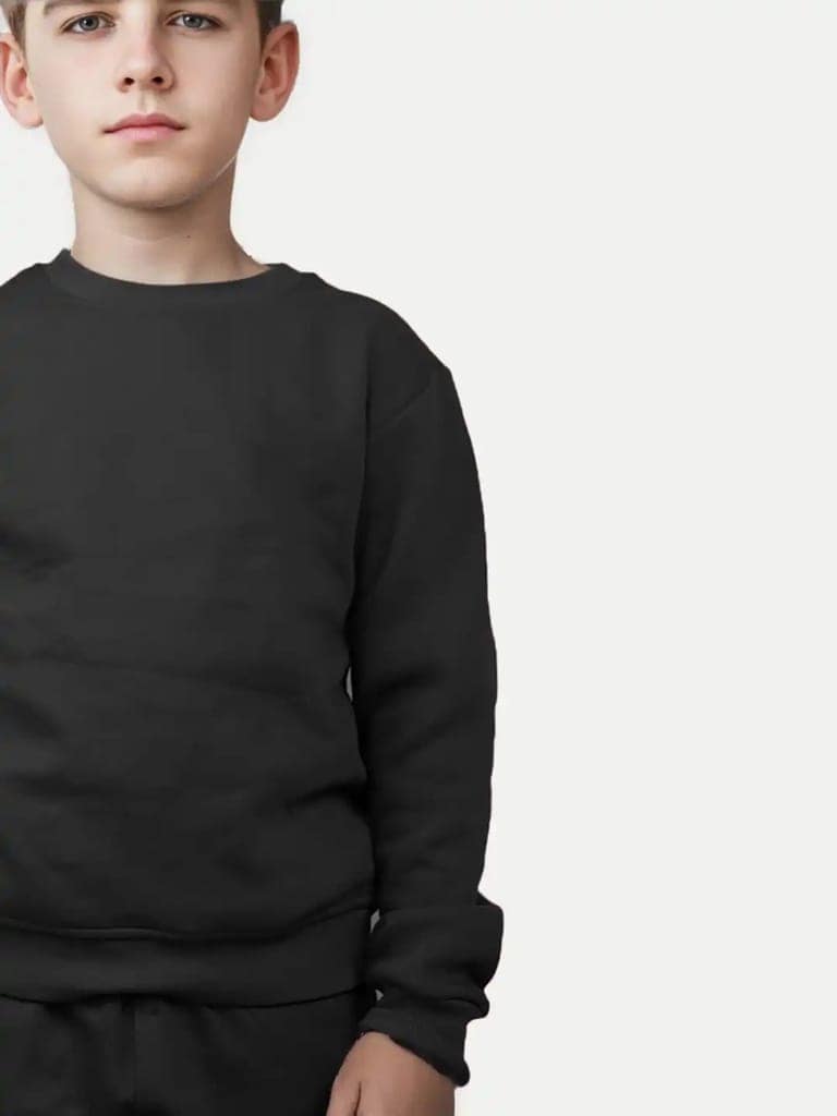 Boys Basic Black Sweatshirt view 3