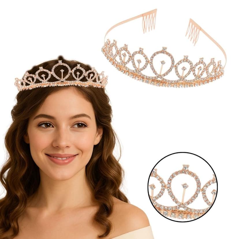 Metal Tiara Rose Gold view 2