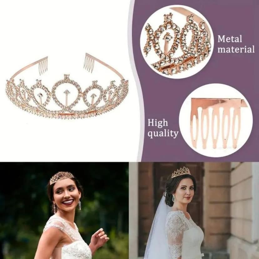 Metal Tiara Rose Gold view 4