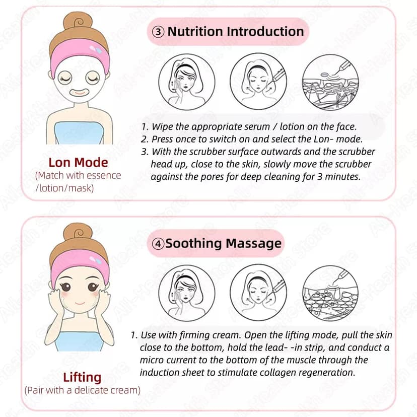 AUSHA 4-in-1 Ultrasonic Skin Scrubber | Deep Cleansing, Blackhead Removal & Facial Massage view 9