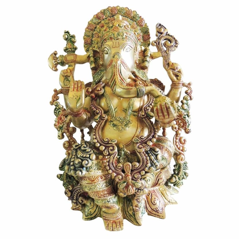 Brass Showpiece Ganesh Ji Statue (BSMAS1124 G) view 2