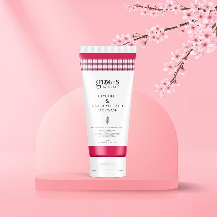 Globus Naturals Glycolic & 1% Salicylic Acid Face wash, 100 ml view 6