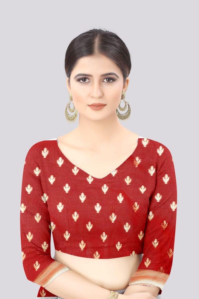 Women'sBlackBanarasiSilkWovenDesignSaree view 5