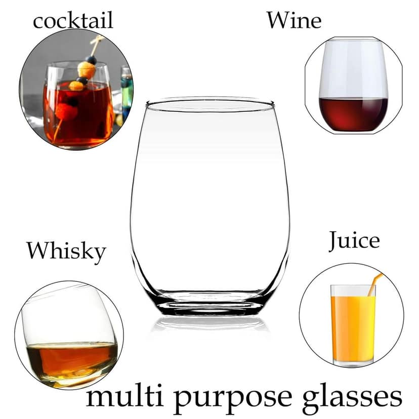 Soft Drinking Glasses |400 ML | Whiskey Glass|Dessert Cup | Classic shap Tumbler | Perfect for Whisky, Wine, Cocktail, Juice, Water view 2