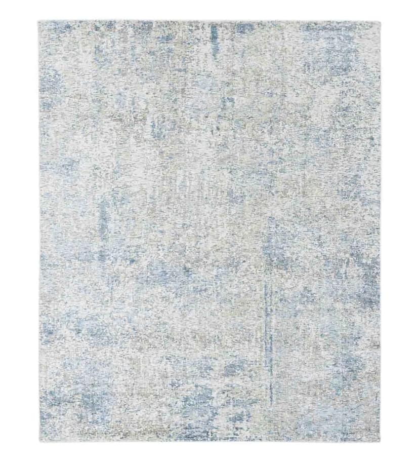 Neu Looms Handmade Viscose Wool Anti-Skid Rug for Bedroom, Living Room, Nursery, Dorm, Playroom & Reading Area (Size 6x9 Feet, Blue-Beige)