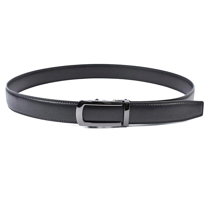 WildHorn Men's Genuine Leather Belt for Men| Premium Auto-Lock Buckle | Adjustable up to 48” (Premium Black) view 2