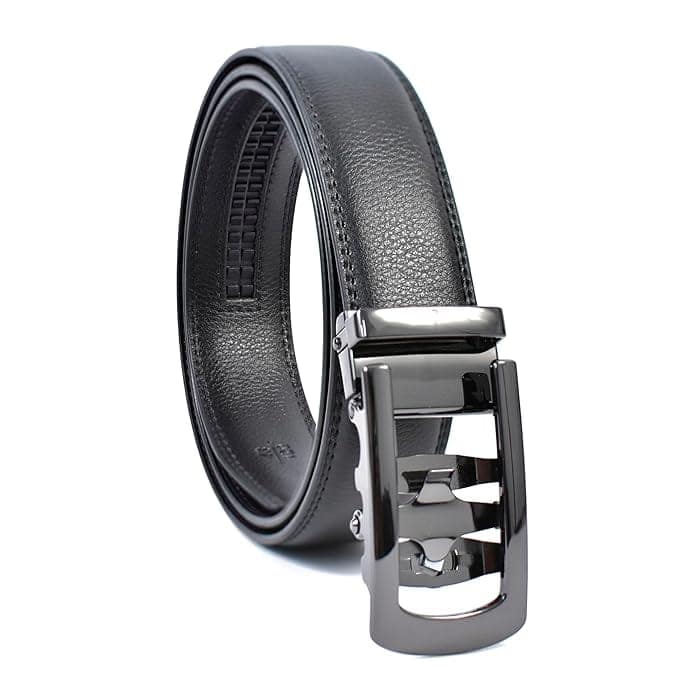 WildHorn Men's Genuine Leather Belt for Men| Premium Auto-Lock Buckle | Adjustable up to 48” (Premium Black) view 3