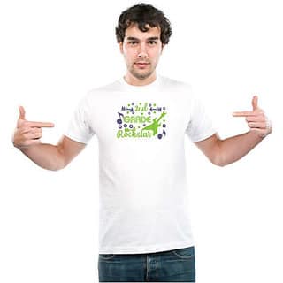UDNAG Unisex Round Neck Graphic Teacher Student, 2nd grade rockstar Polyester T-Shirt White view 2