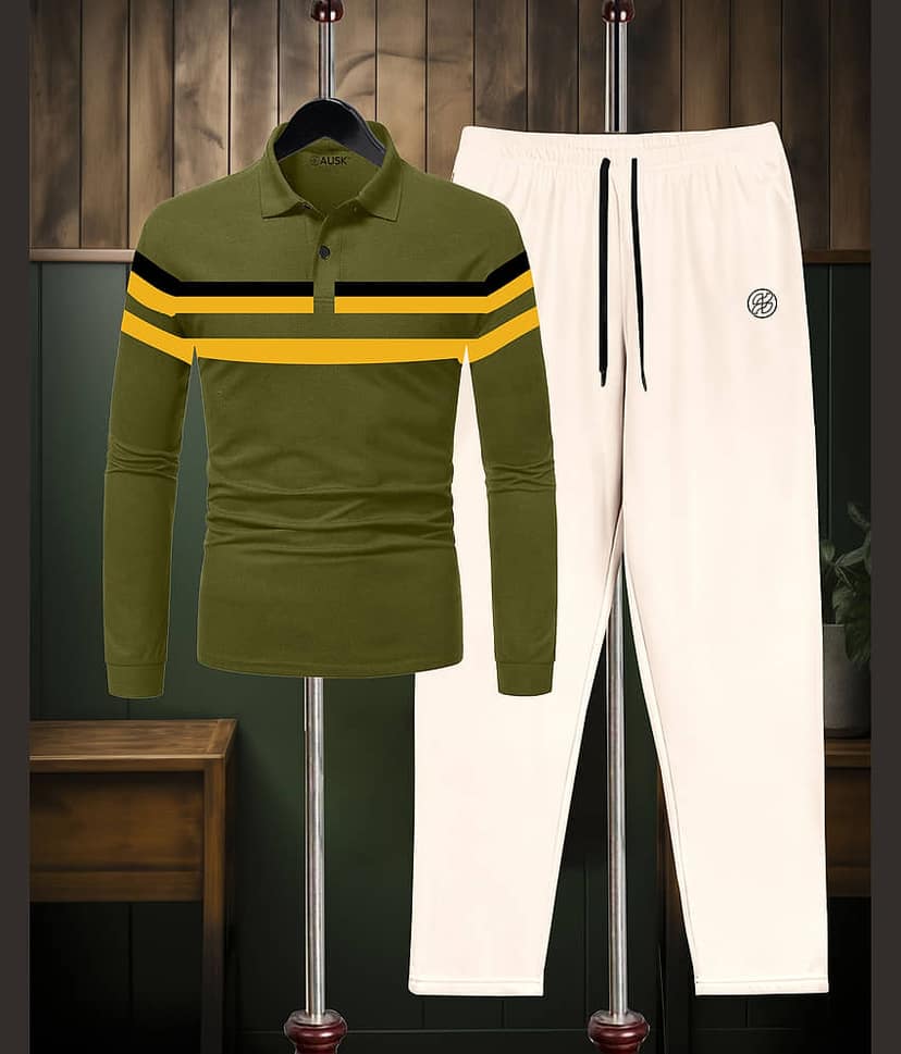 AUSK Peach Cotton Blend Relaxed Fit Men's Tracksuit ( Pack of 1 )