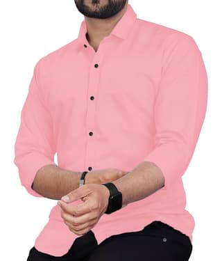 Vida Loca Cotton Blend Slim Fit Solids Full Sleeves Men's Casual Shirt - Navy ( Pack of 1 )