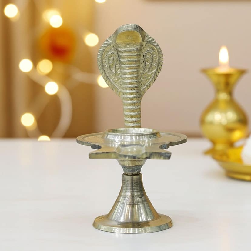 Brass Jaladhari Argha Shivling ? Traditional Pooja Base, Height : 4 Inch (ZMAS420 B)