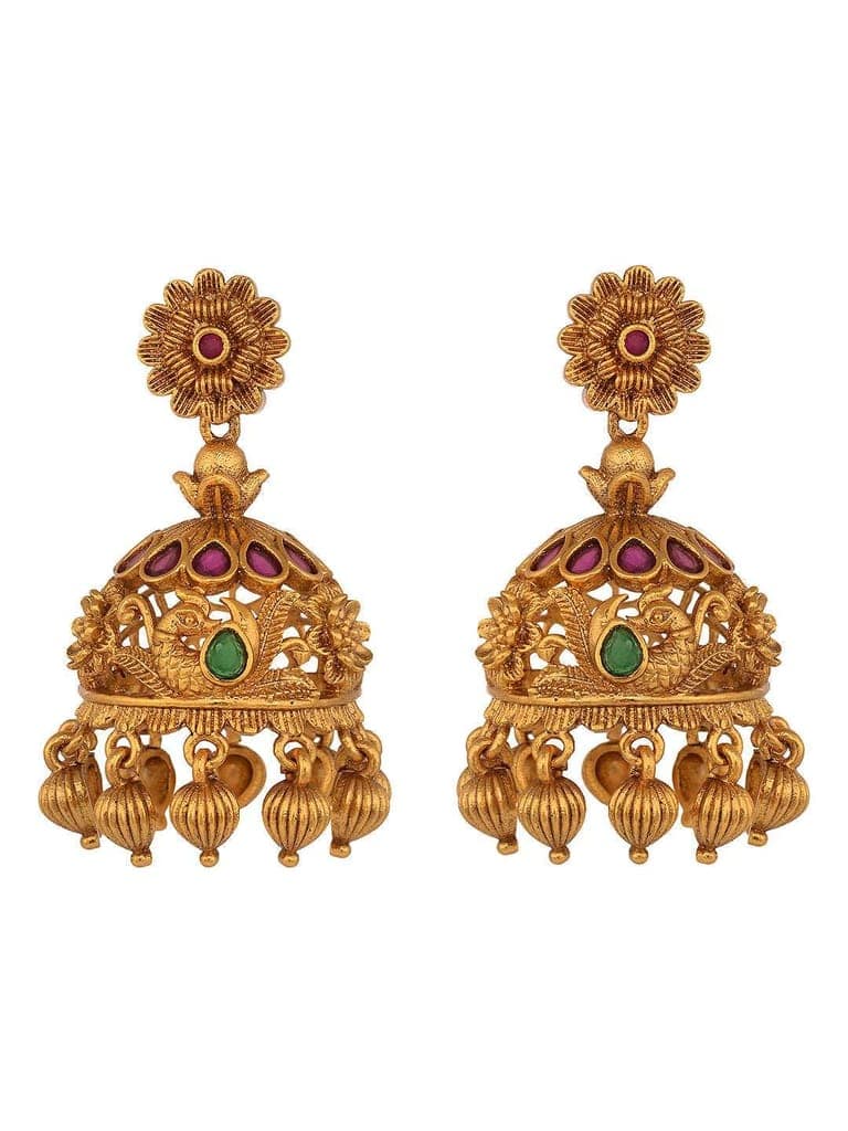 Gold Plated ADStudded Kempo Temple Radha Krishna Jewellery Set view 3