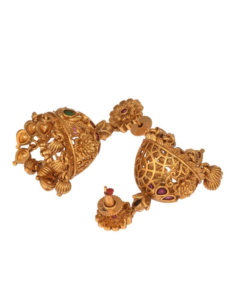 Gold Plated ADStudded Kempo Temple Radha Krishna Jewellery Set view 4