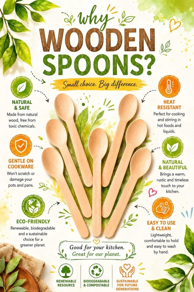 Disposable Premium Wooden Spoon 160 mm 200 PCS view 2