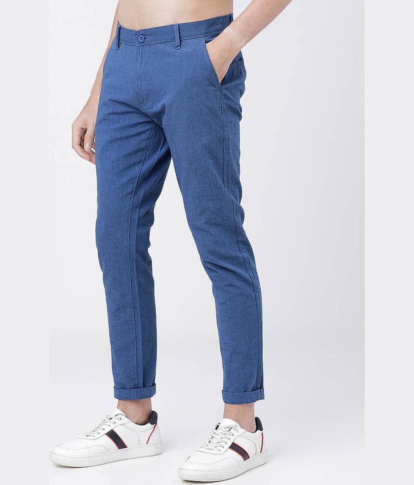 Highlander Slim Flat Men's Chinos - Blue ( Pack of 1 ) view 2