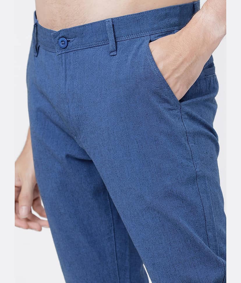 Highlander Slim Flat Men's Chinos - Blue ( Pack of 1 ) view 4