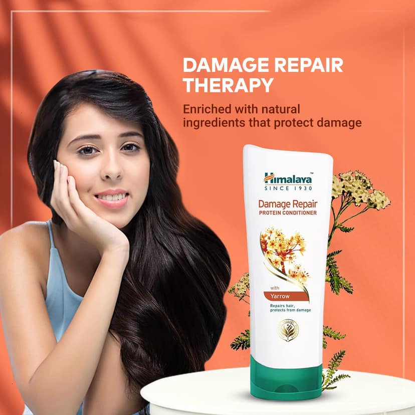 Himalaya Damage Repair Protein Conditioner, Repairs Dry & Damaged Hair, With The Bean Sprouts & Yarrow, For Women & Men, 100Ml view 2