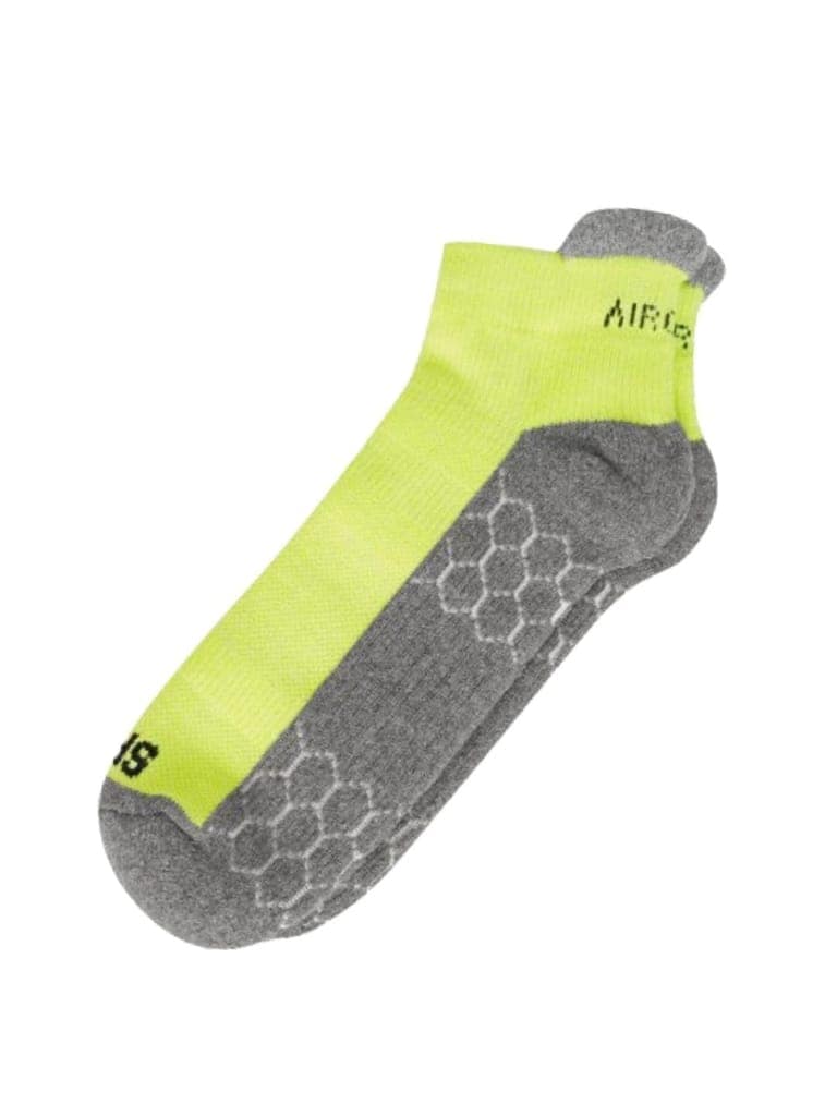 AirGarb Compression Sports Performance Socks for Men and Women Ankle Length Cotton Socks - ASPO1GR (Free Size) Neon Green