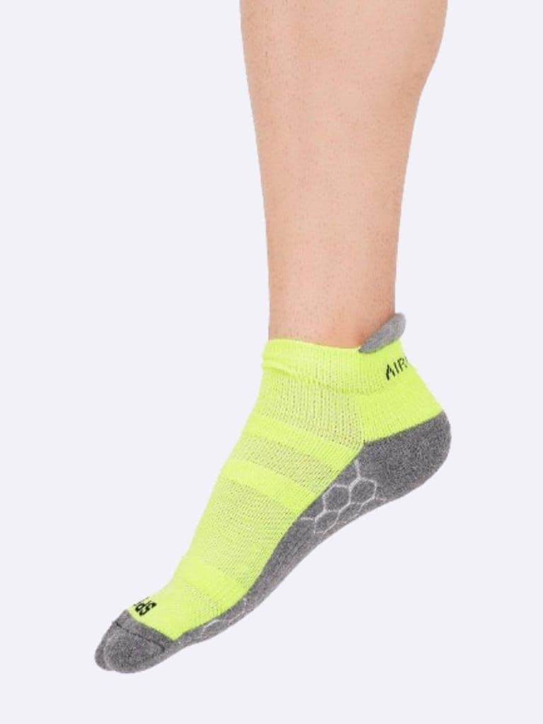AirGarb Compression Sports Performance Socks for Men and Women Ankle Length Cotton Socks - ASPO1GR (Free Size) Neon Green view 4