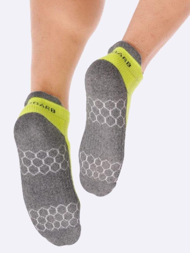 AirGarb Compression Sports Performance Socks for Men and Women Ankle Length Cotton Socks - ASPO1GR (Free Size) Neon Green view 6