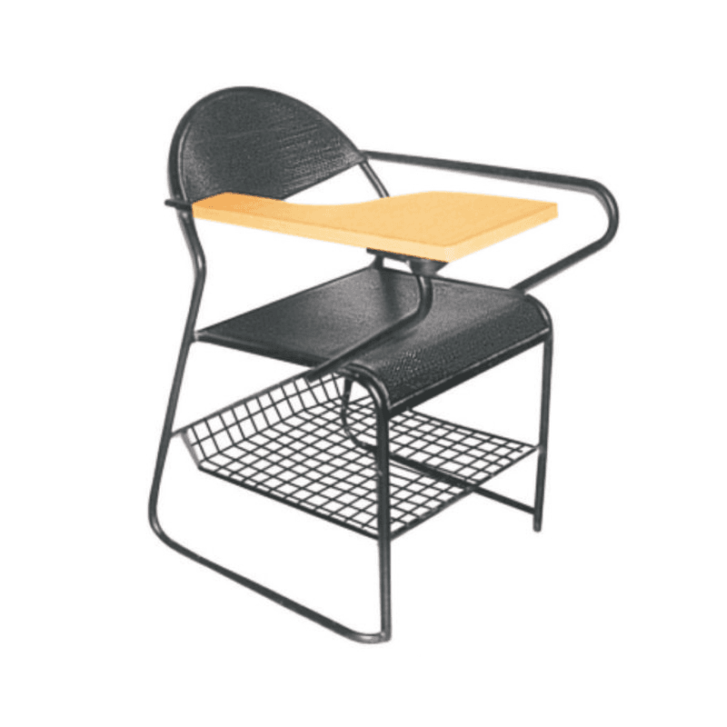 Learn With Us - Seat & Back In Perforated Metal, Same Material For Structure, 18 mm Half Length Writing Fixed Top (CS-E6)