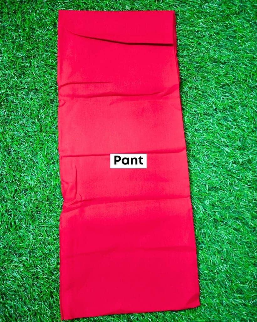Pure Cotton Kota Doria Suit (Top+Bottom+Dupatta) Crimson Red Color with heavy embroidered Dupatta-6191 view 4