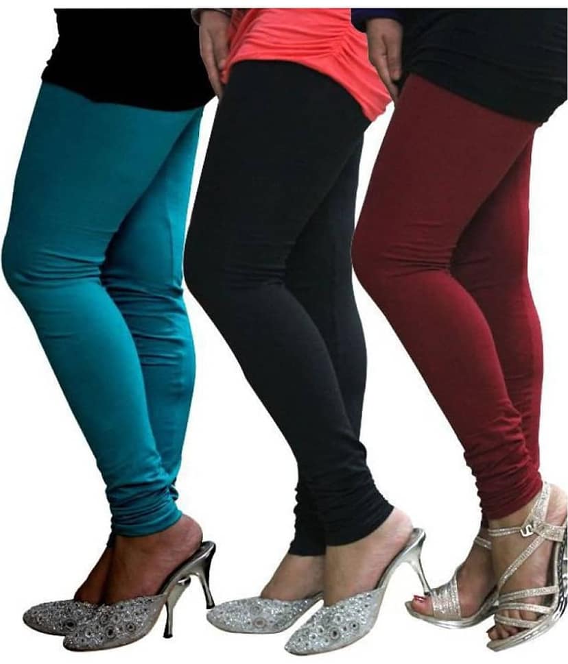 FnMe Cotton Lycra Pack of 3 Leggings