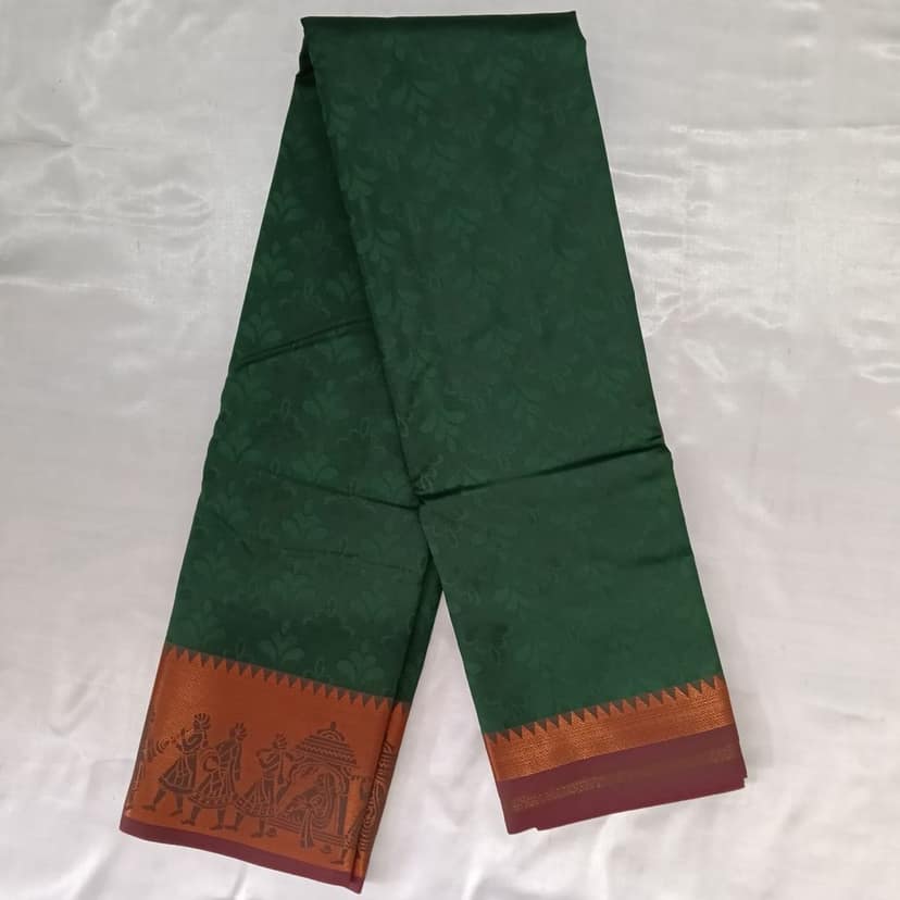 Poonthamil Silk Cotton Saree with Blouse view 2