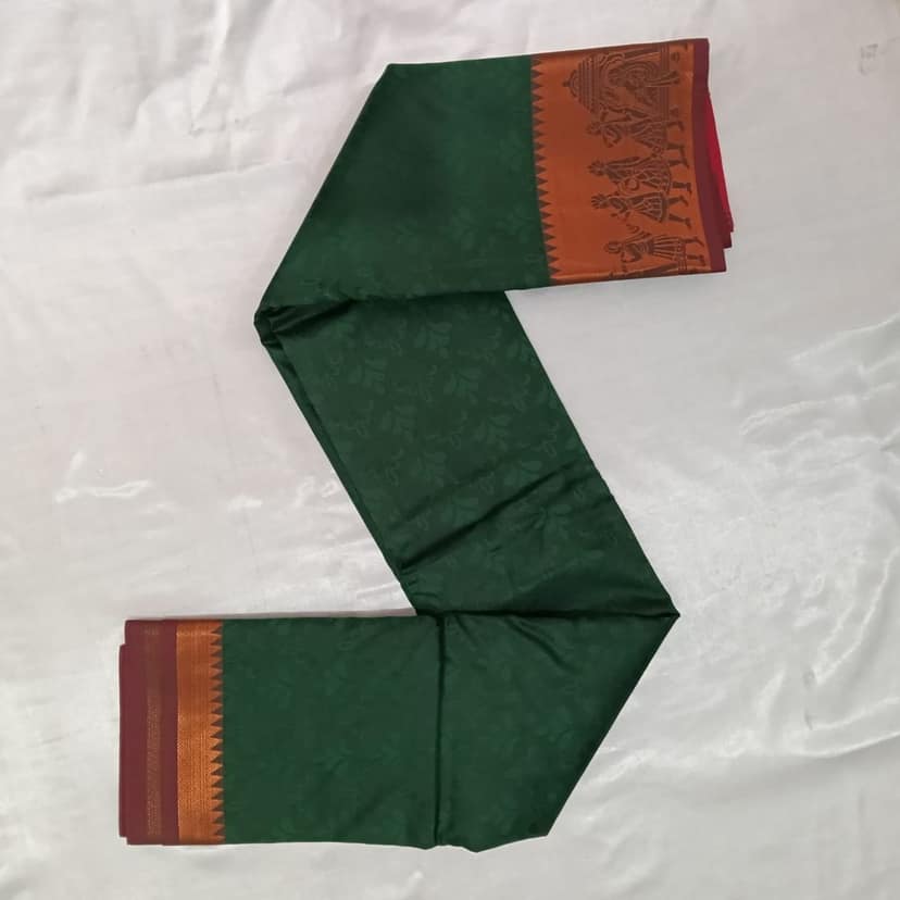 Poonthamil Silk Cotton Saree with Blouse view 3