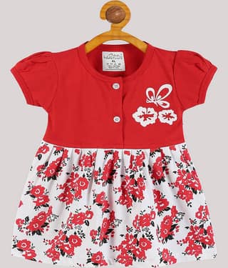Babeezworld Pack of 1 Baby Girls Cotton Dress ( Pink )